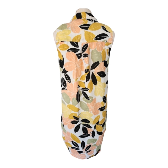 Rachel Zoe Linen Mini Dress Floral Print Sleeveless Summer Dress Size S - Picture 7 of 9